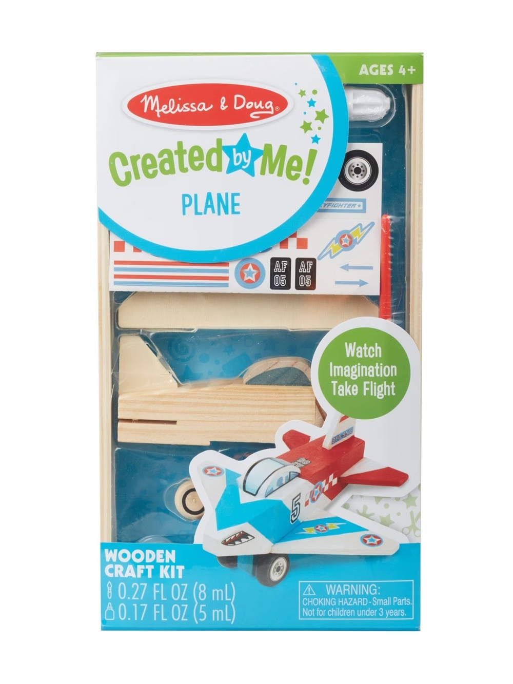 Melissa & Doug Plane Wooden Craft Kit - Blue, Red, White